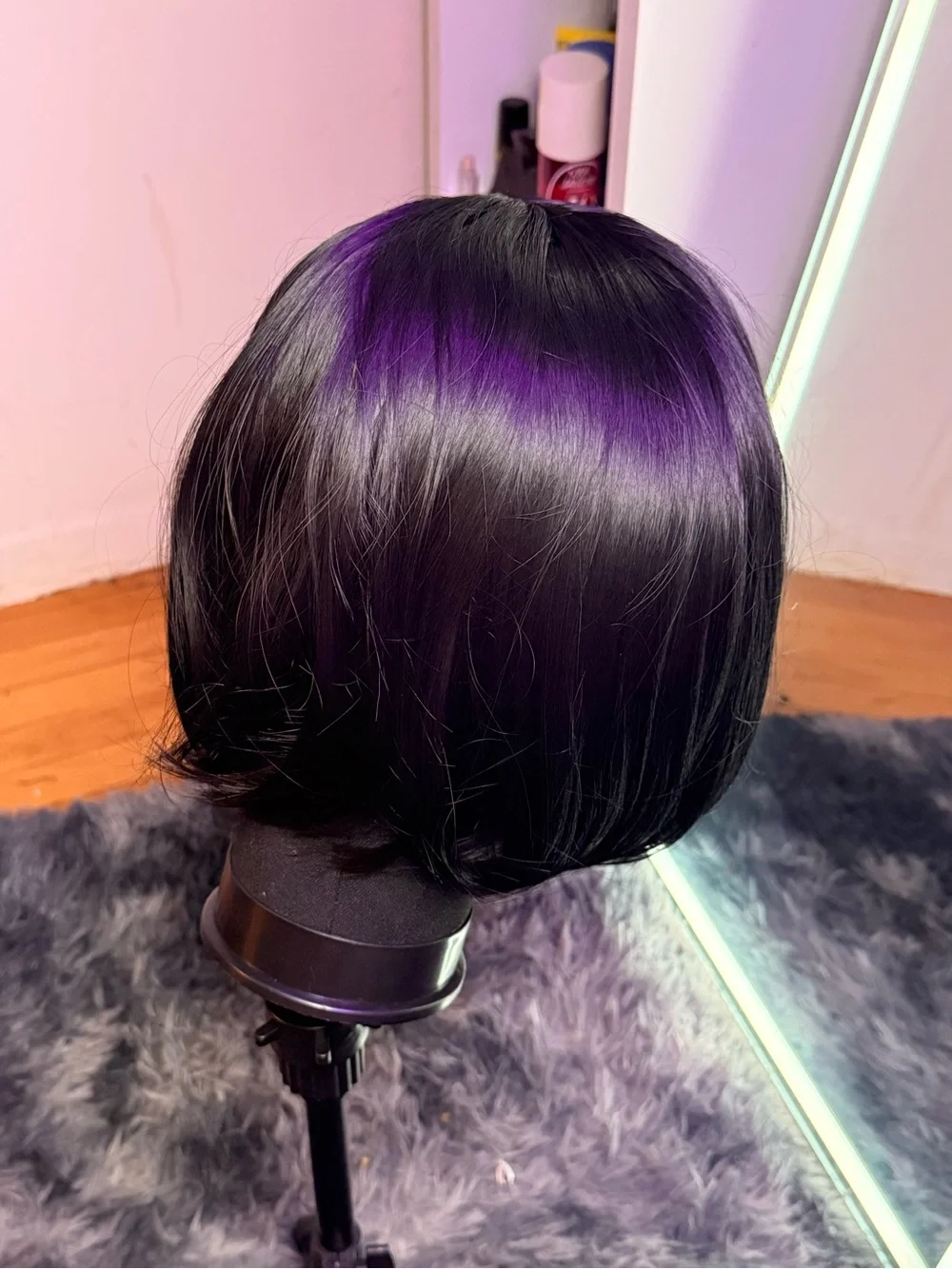 Short Black Bob Wig synthetic - Women Hair